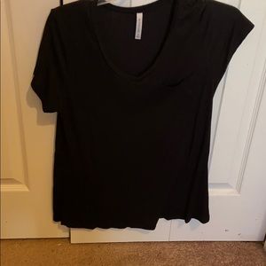 Black v neck tee with pocket on left chest